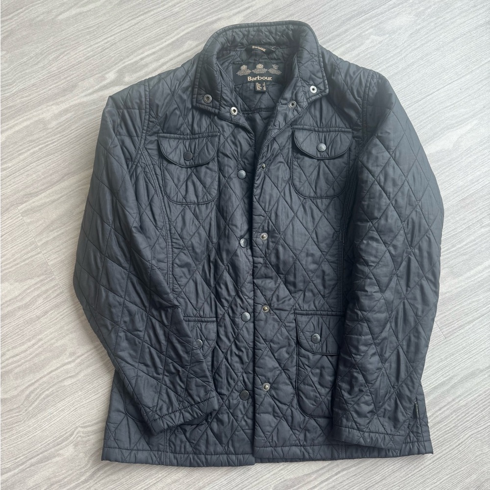Barbour black quilted jacket sz 4